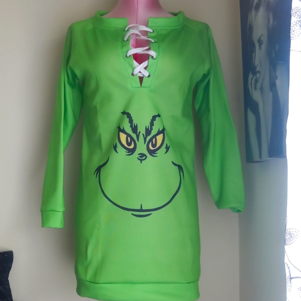 Grinch sweater dress